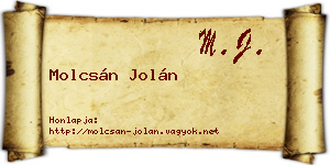 Molcsán Jolán névjegykártya