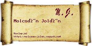 Molcsán Jolán névjegykártya